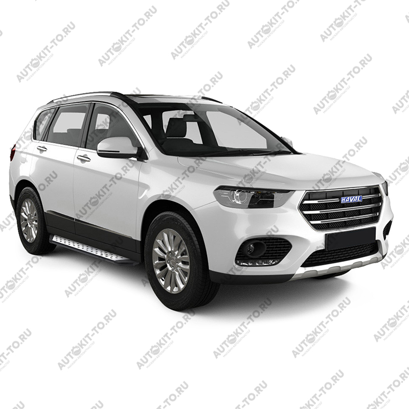 Пороги алюминиевые "БМВ стиль" для Haval H6 2014+